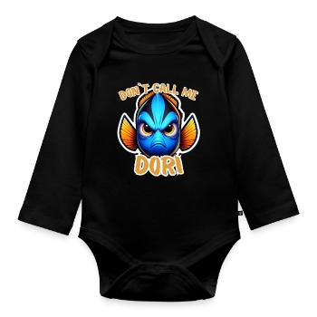 Angry Dori - Organic Longsleeve Baby Bodysuit - black - Front