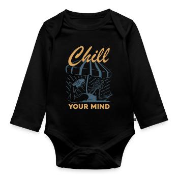 Chill Your Mind - Baby Bio-Langarm-Body - Schwarz - Vorne