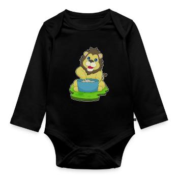 Lion Cook Cuisinière Cuisson de la Cuisson - Body Bébé bio manches longues - noir - Devant