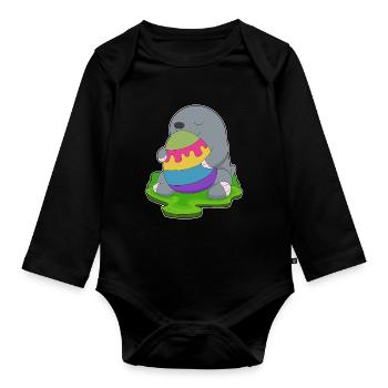 Maulwurf Ostern Osterei - Baby Bio-Langarm-Body - Schwarz - Vorne
