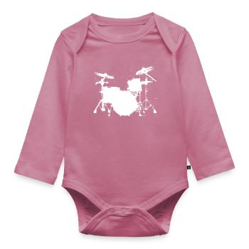 Dessin de pièges - Body Bébé bio manches longues - mauve - Devant