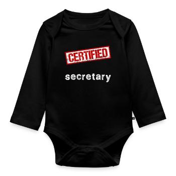 Secrétaire - Body Bébé bio manches longues - noir - Devant