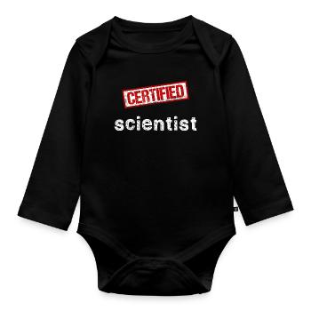 Wissenschaftler - Baby Bio-Langarm-Body - Schwarz - Vorne