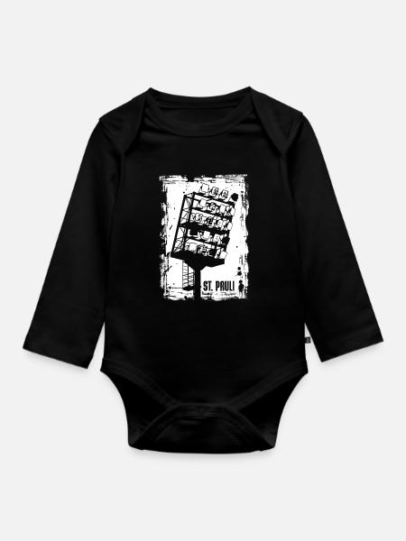 St Pauli Millerntor Stadionlichter - Baby Bio-Langarm-Body - Schwarz