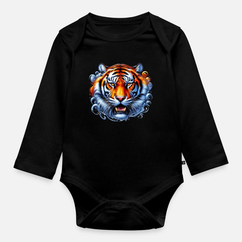 Tigre - Body Bébé bio manches longues - noir