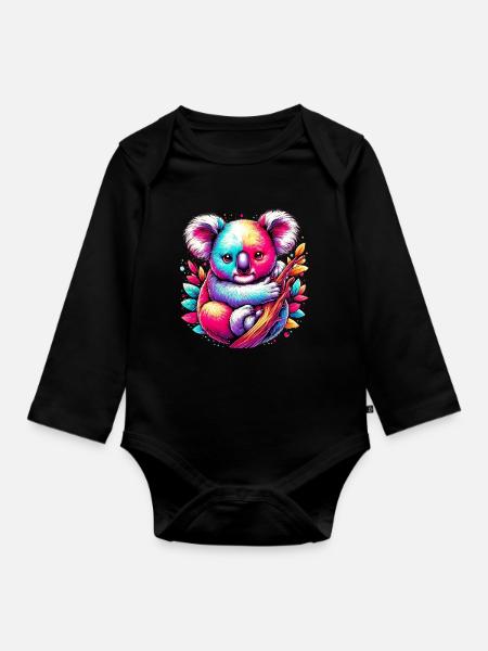 Koala - Baby Bio-Langarm-Body - Schwarz