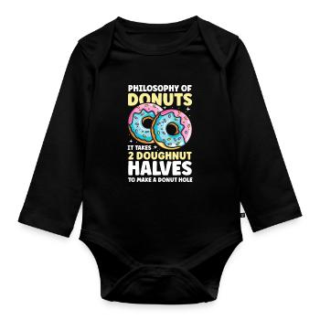 Philosophy of Donuts It takes 2 Doughnut Halves - Baby Bio-Langarm-Body - Schwarz - Vorne