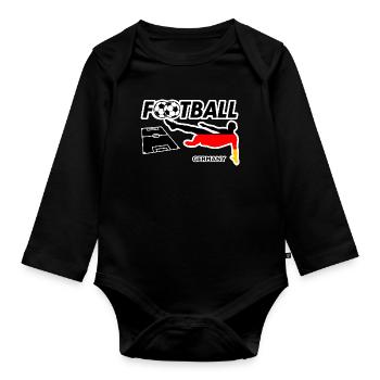 Fußball Fieber Deutschland - Baby Bio-Langarm-Body - Schwarz - Vorne