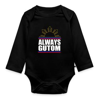 Filipino Philippines - Organic Longsleeve Baby Bodysuit - black - Front