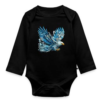 Eagle - Organic Longsleeve Baby Bodysuit - black - Front