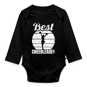 Beste Cheerleaderin - Baby Bio-Langarm-Body - Schwarz - Vorne