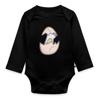 Baby Bird Dove Toddler Motif - Organic Longsleeve Baby Bodysuit - black - Front