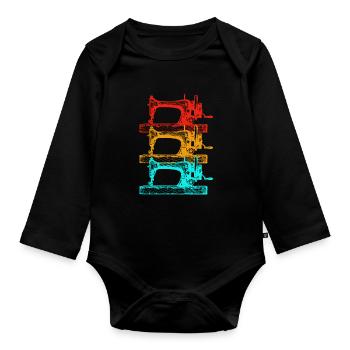 Sewing Machine Seamstress - Organic Longsleeve Baby Bodysuit - black - Front