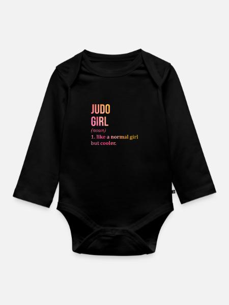 Judo Judo Judo - Organic Longsleeve Baby Bodysuit - black