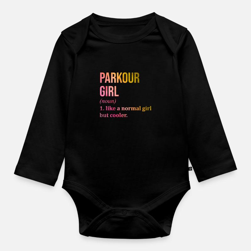 Parkour - Body Bébé bio manches longues - noir