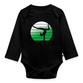 Gymnast Gymnastics Gymnastics Club Gymnastics Gymnastics - Organic Longsleeve Baby Bodysuit - black - Front
