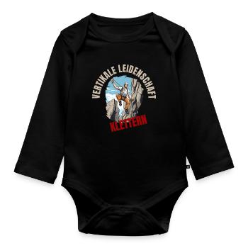 Vertikale Leidenschaft - Baby Bio-Langarm-Body - Schwarz - Vorne