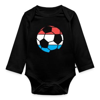 Logo du vainqueur du tournoi du symbole du ballon de l’équipe des Pays-Bas - Body Bébé bio manches longues - noir - Devant