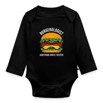 Cheeseburger - Baby Bio-Langarm-Body - Schwarz - Vorne