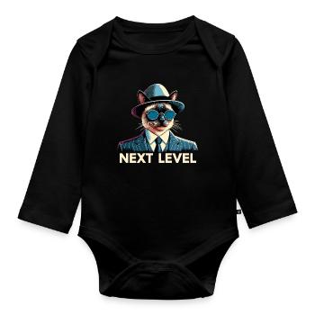 Siamese Cat Siamese Cat Next Level Suit Gift - Organic Longsleeve Baby Bodysuit - black - Front