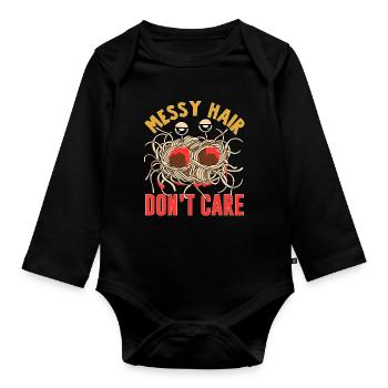 Flying Spaghetti Monster FSM - Organic Longsleeve Baby Bodysuit - black - Front