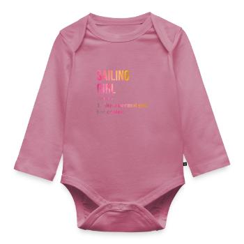 marin - Body Bébé bio manches longues - mauve - Devant