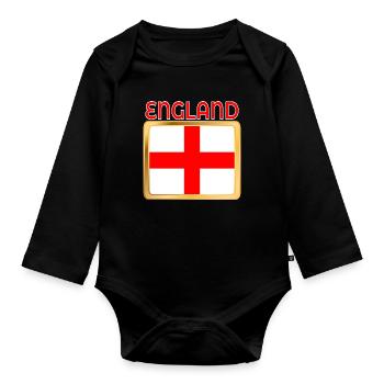 ENGLAND VEREINIGTES KÖNIGREICH - Baby Bio-Langarm-Body - Schwarz - Vorne
