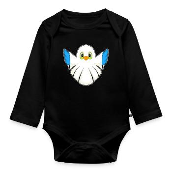 Bird Halloween Ghost - Organic Longsleeve Baby Bodysuit - black - Front