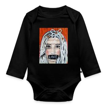 Spread LOVE - Baby Bio-Langarm-Body - Schwarz - Vorne