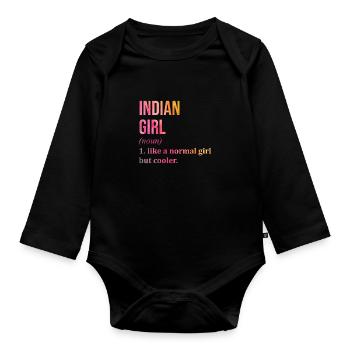Inde Inde Inde - Body Bébé bio manches longues - noir - Devant