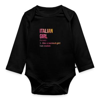 Italien, Italien, Italien - Baby Bio-Langarm-Body - Schwarz - Vorne
