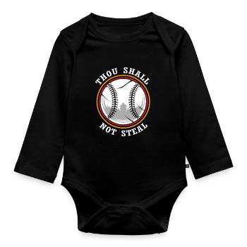 Baseball - Baby Bio-Langarm-Body - Schwarz - Vorne