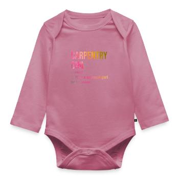menuiserie - Body Bébé bio manches longues - mauve - Devant
