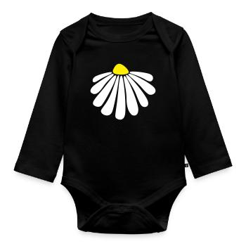 fleur énergie margarite fleur été nature - Body Bébé bio manches longues - noir - Devant