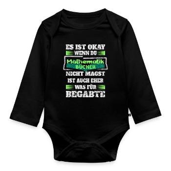 Mathematik Bücher - Baby Bio-Langarm-Body - Schwarz - Vorne