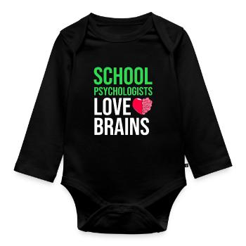 School psychologist - Organic Longsleeve Baby Bodysuit - black - Front