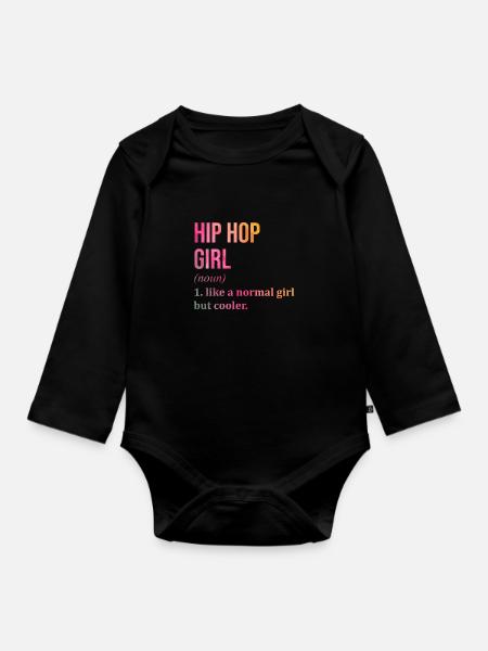 Hip Hop Hip Hop Hip Hop - Baby Bio-Langarm-Body - Schwarz