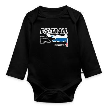 Fußball Fieber Slovenien - Baby Bio-Langarm-Body - Schwarz - Vorne