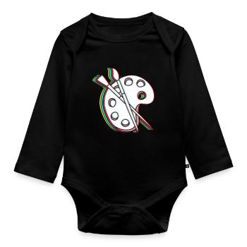 Maler - Baby Bio-Langarm-Body - Schwarz - Vorne