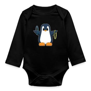 Penguin Workout Gymnastics Fitness - Body Bébé bio manches longues - noir - Devant