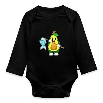 Pêche au poisson pêcheur avocat - Body Bébé bio manches longues - noir - Devant