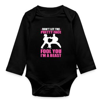 Karate Self-Defense - Organic Longsleeve Baby Bodysuit - black - Front