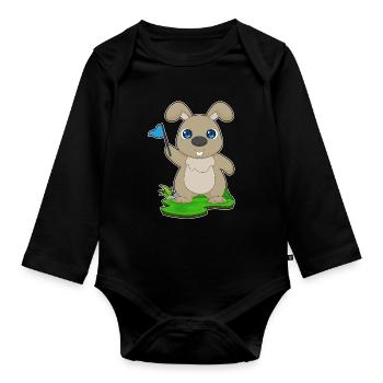 Rabbit Flag - Organic Longsleeve Baby Bodysuit - black - Front