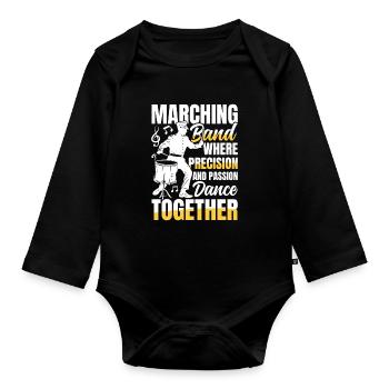 Marching Band Where Precision Passion Dance - Baby Bio-Langarm-Body - Schwarz - Vorne