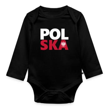 Polen - Baby Bio-Langarm-Body - Schwarz - Vorne