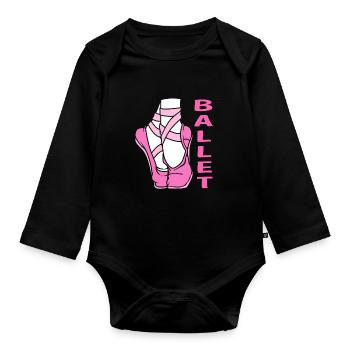 Ballett Ballett-Tänzerin - Baby Bio-Langarm-Body - Schwarz - Vorne
