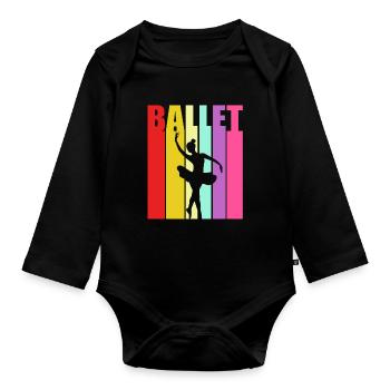 Ballett Ballett-Tänzerin - Baby Bio-Langarm-Body - Schwarz - Vorne