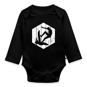 Surfer Sketch - Organic Longsleeve Baby Bodysuit - black - Front