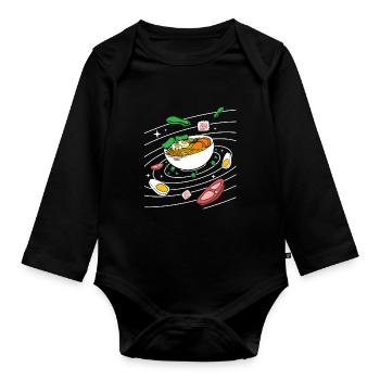 Univers Système Solaire - Body Bébé bio manches longues - noir - Devant