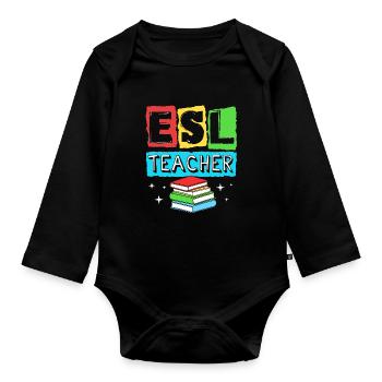 Englischlehrerin Englisch Lehrer - Baby Bio-Langarm-Body - Schwarz - Vorne